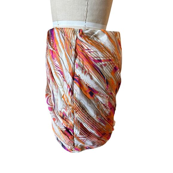 NWT Aryn K. Silk Bubble Mini Skirt in Pink & Orange Size Medium - Picture 2 of 5